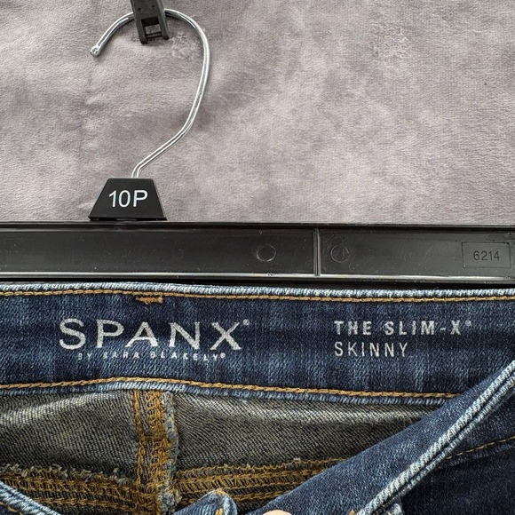 Spanx Jeans Womens 29 Slim X Skinny Dark Blue Wash Stretch - Picture 3 of 7